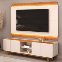 Rack Para Sala com Painel Para TV 75 Pol LED Cine D05 Off White Freijó - Lyam Decor Rack Para Sala com Painel Para TV 75 Pol LED Cine D05 Off White Freijó - Lyam Decor