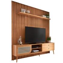Rack Para Sala Com Painel Ripado Para 60 Pol Led Ada D03 Freijó - Lyam Decor