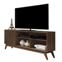 Rack Para Sala Com Três Nichos Amplo Malbec Wood Ripado - Giga Móveis
