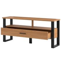 Rack Para Sala De Estar 55 Pol 1 Gaveta York D03 Freijó Preto Fosco - Lyam Decor
