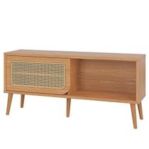 Rack Para Sala De Estar 55 Pol Porta Tela Natural 135cm Mahal D03 Freijó - Lyam Decor Rack Para Sala De Estar 55 Pol Porta Tela Natural 135cm Mahal D03 Freijó - Lyam Decor