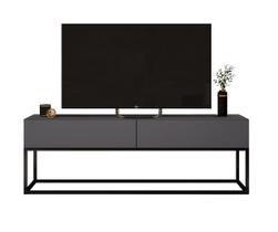 Rack Para Sala de Estar Eros 1,40m Com Puxadores Modernos em Cava Pés Estilo Industrial Moderno e elegante