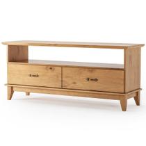 Rack Para Sala de Estar TV 55 Pol 140cm Madeira Maciça Lira M06 Carvalho Fosco Lyam Decor