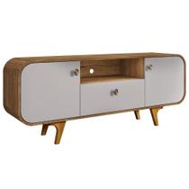 Rack Para Sala De Estar Tv 55 Pol Orgânico Picasso B02 Cinamomo Off White - Lyam Decor Rack Para Sala De Estar Tv 55 Pol Orgânico Picasso B02 Cinamomo Off White - Lyam Decor