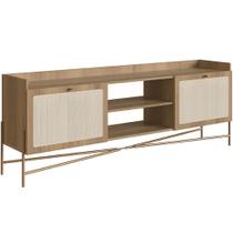 Rack Para Sala de Estar TV 65 Pol 183cm Industrial Indy A03 Hanover Dourado - Lyam Decor