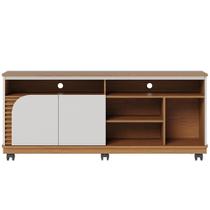 Rack para Sala De Estar TV 65 Pol com Rodízios Laguna C04 Freijó Off White - Lyam Decor Rack para Sala De Estar TV 65 Pol com Rodízios Laguna C04 Freijó Off White - Lyam Decor