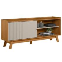 Rack Para Sala De Estar Tv 65 Pol Pés Retrô Suna L05 Nature Off White - Lyam Decor