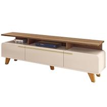 Rack Para Sala De Estar Tv 70 Pol Orgânico 200cm émile B01 Off White Castanho - Lyam Decor Rack Para Sala De Estar Tv 70 Pol Orgânico 200cm émile B01 Off White Castanho - Lyam Decor