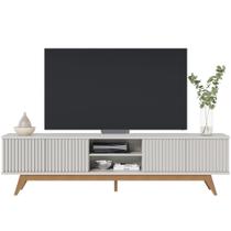 Rack para Sala De Estar TV 75 Pol 218cm Aracaju C04 Off White Matte - Lyam Decor Rack para Sala De Estar TV 75 Pol 218cm Aracaju C04 Off White Matte - Lyam Decor
