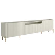 Rack Para Sala de Estar TV 75 Pol 4 Portas Brise Pés Industrial Dourado Alef I03 Luna - Lyam Decor
