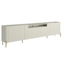 Rack Para Sala de Estar TV 75 Pol 4 Portas Brise Pés Industrial Dourado Alef I03 Luna - Lyam Decor Rack Para Sala de Estar TV 75 Pol 4 Portas Brise Pés Industrial Dourado Alef I03 Luna - Lyam Decor