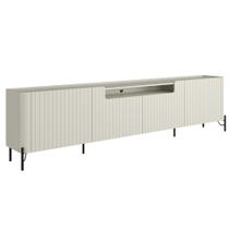 Rack Para Sala de Estar TV 75 Pol 4 Portas Brise Pés Industrial Preto Alef I03 Luna - Lyam Decor