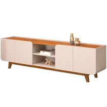 Rack Para Sala de Estar TV 75 Pol Cine D05 Off White Freijó - Lyam Decor