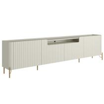 Rack Para Sala de Estar TV 85 Pol 4 Portas Brise Pés Industrial Dourado Alef I03 Luna - Lyam Decor