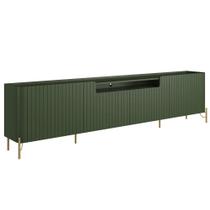 Rack Para Sala de Estar TV 85 Pol 4 Portas Brise Pés Industrial Dourado Alef I03 Musgo - Lyam Decor Rack Para Sala de Estar TV 85 Pol 4 Portas Brise Pés Industrial Dourado Alef I03 Musgo - Lyam Decor