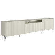 Rack Para Sala de Estar TV 85 Pol 4 Portas Brise Pés Industrial Preto Alef I03 Luna - Lyam Decor