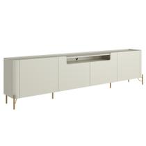 Rack Para Sala de Estar TV 85 Pol 4 Portas Pés Industrial Dourado Alef I03 Luna - Lyam Decor