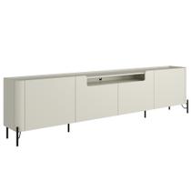 Rack Para Sala de Estar TV 85 Pol 4 Portas Pés Industrial Preto Alef I03 Luna - Lyam Decor