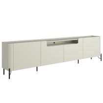 Rack Para Sala de Estar TV 85 Pol 4 Portas Pés Industrial Preto Alef I03 Luna - Lyam Decor Rack Para Sala de Estar TV 85 Pol 4 Portas Pés Industrial Preto Alef I03 Luna - Lyam Decor