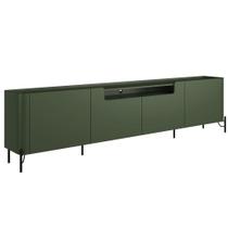 Rack Para Sala de Estar TV 85 Pol 4 Portas Pés Industrial Preto Alef I03 Musgo - Lyam Decor Rack Para Sala de Estar TV 85 Pol 4 Portas Pés Industrial Preto Alef I03 Musgo - Lyam Decor