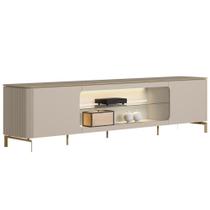 Rack Para Sala de Estar TV 85 Pol Com LED Elysia L05 Off White Fosco - Lyam Decor Rack Para Sala de Estar TV 85 Pol Com LED Elysia L05 Off White Fosco - Lyam Decor