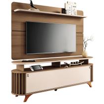 Rack Para Sala Dorian com Painel Para TV 70 Pol Contour B01 Castanho Off White - Lyam Decor