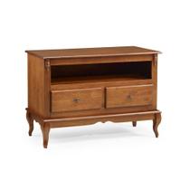 Rack para Sala em Madeira Maciça Pés Luis XV 2 Gavetas e Nicho 60502 Linz Móveis - Imbuia Glazer Rack para Sala em Madeira Maciça Pés Luis XV 2 Gavetas e Nicho 60502 Linz Móveis - Imbuia Glazer