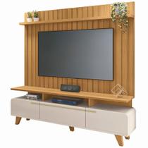Rack Para Sala Émile com Painel Ripado Para TV 70 Pol Conect B01 Off White Cinamomo - Lyam Decor