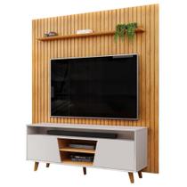 Rack Para Sala Eva Com Painel Ripado Tv 75 Pol Lexa D05 Cedro Bali - Lyam Decor Rack Para Sala Eva Com Painel Ripado Tv 75 Pol Lexa D05 Cedro Bali - Lyam Decor
