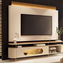 Rack Para Sala Orgânico Sâmia com Painel Para TV 85 Pol Aslan B01 Off White Cinamomo - Lyam Decor