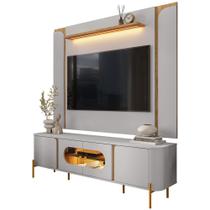 Rack Para Sala Orgânico Suy com Painel Para TV 75 Pol Maresca B02 Off White Cinamomo - Lyam Decor