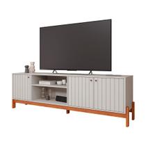 Rack Para Sala Ripado TV Até 70 polegadas 3 Portas 100% MDF Off White Cinamomo Hong Shop JM