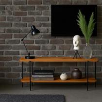 Rack Para Sala Tv 40 Polegadas Estilo Industrial Escritório Ferro Madeira Moderno Elegante Minimalista