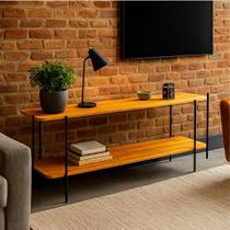Rack Para Sala Tv 55 Polegadas Estilo Industrial Ferro Madeira Moderno Elegante Minimalista