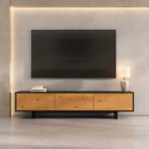 Rack Para Sala TV 75 Minimalista 184 cm Madeira Freijó Preto Arto Rack Para Sala TV 75 Minimalista 184 cm Madeira Freijó Preto Arto