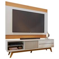 Rack Para Sala Venice Com Painel Para Tv 75 Pol Cairo C04 Off White Matte Freijó - Lyam Decor