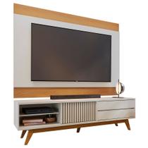 Rack Para Sala Venice com Painel Para TV 75 Pol Cairo C04 Off White Matte Freijó - Lyam Decor