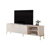 Rack para TV 1.8 Tucupi Off White Pe Dourado - Moveis JB