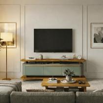 Rack Para Tv 180cm Design Moderno Com Portas E Nichos Orgânico Cor:Pist/nat Rack Para Tv 180cm Design Moderno Com Portas E Nichos Orgânico Cor:Pist/nat