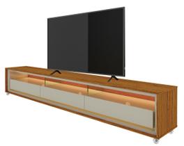 Rack para TV 2.2 com LED Requinte Naturale com Off White - Gelius Móveis