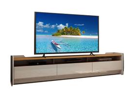 Rack para TV 2.2 Sublime Off White com Naturale - Gelius Móveis Rack para TV 2.2 Sublime Off White com Naturale - Gelius Móveis