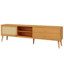 Rack para TV 220cm Até 60 Polegadas 2 Gavetas 1 Porta Curve Carvalho Rosé Dalla Costa Rack para TV 220cm Até 60 Polegadas 2 Gavetas 1 Porta Curve Carvalho Rosé Dalla Costa