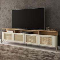 Rack para TV 220cm com Porta Sextavada Pés em Metal 100% MDF Rack para TV 220cm com Porta Sextavada Pés em Metal 100% MDF