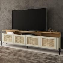 Rack para TV 220cm com Porta Sextavada Pés em Metal 100% MDF Rack para TV 220cm com Porta Sextavada Pés em Metal 100% MDF