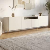 Rack para Tv 260cm com 4 Portas Lisas 100% Mdf e Pés em Metal