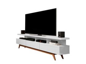 Rack para TV 3 Gavetas Vivare Wood 1,80 Branco Germai Moveis Rack para TV 3 Gavetas Vivare Wood 1,80 Branco Germai Moveis