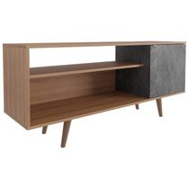 Rack Para TV 42 Pol 136 cm 1 Porta R1486 Amendoa Marmore Lunar Tecno Mobili Rack Para TV 42 Pol 136 cm 1 Porta R1486 Amendoa Marmore Lunar Tecno Mobili