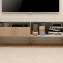 Rack para Tv 50 Polegadas com Porta e Pés de Madeira Design Moderno