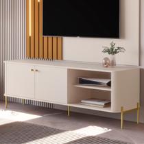 Rack Para TV 58 Polegadas Olaf Off White Dourado Rack Para TV 58 Polegadas Olaf Off White Dourado