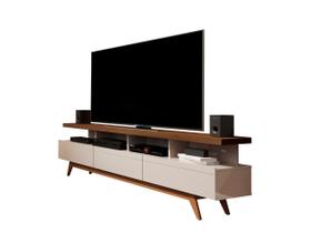 Rack para TV 65" para Sala Off White Freijo Vivare Wood 1,80 Germai Moveis
